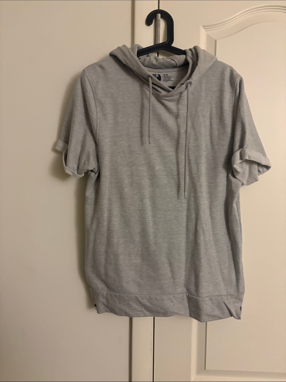 Men's Light Gray Short-Sleeve Hoodie